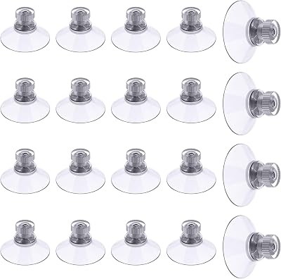 Flintronic 20 Pcs 30mm Clear Suction Cups Knurled Nut Window Suckers