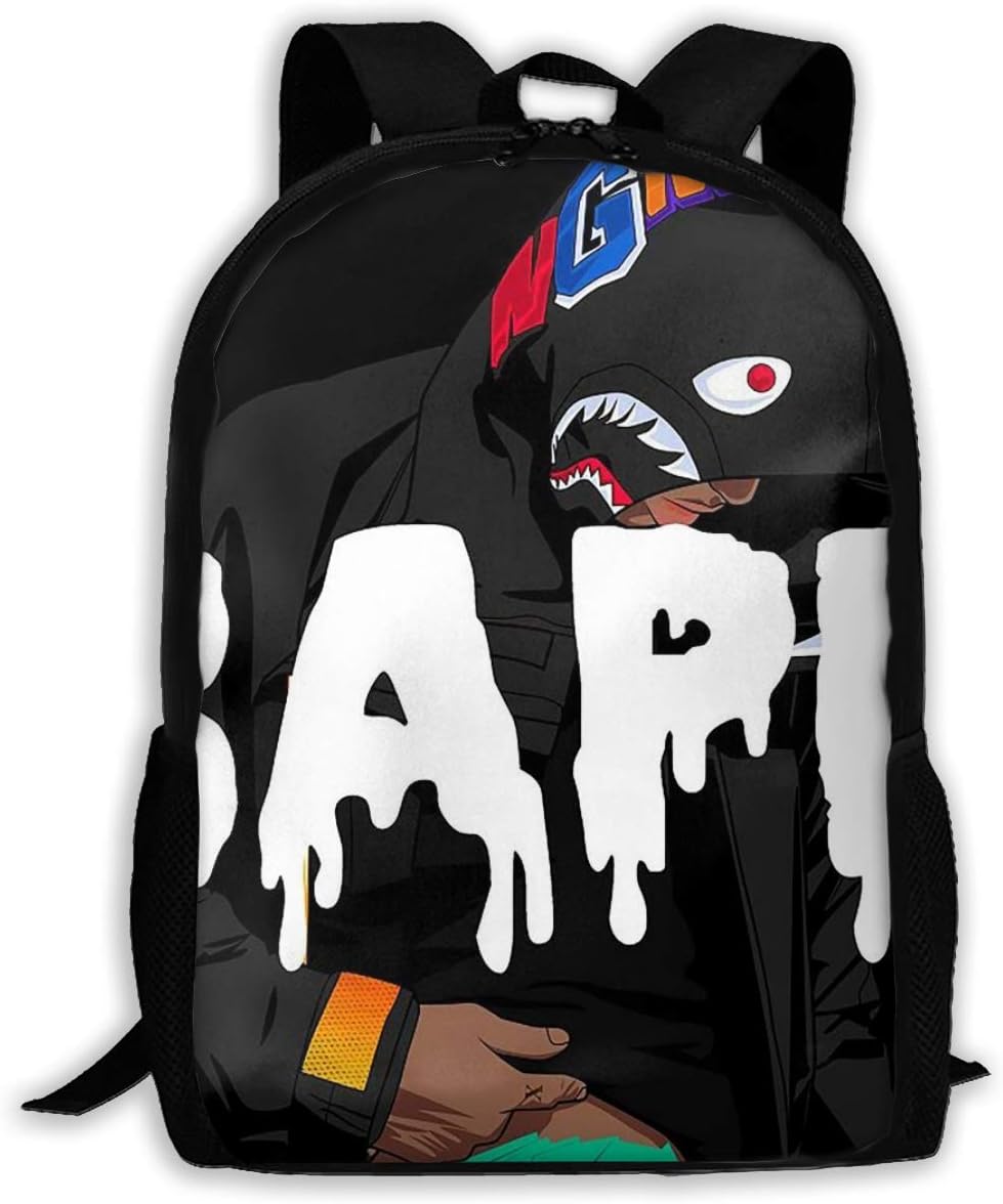 Sunmoonet Bape Shark Pattern Backpack, Lightweight Multi-Function College School Laptop Bookbag 17 Inches