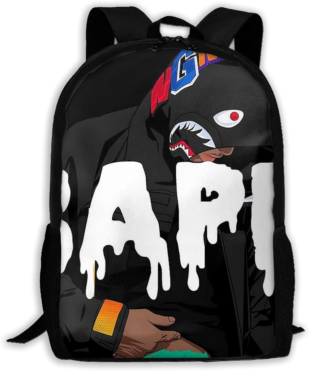 Bape Shark Pattern Backpack, Lightweight MultiFunction