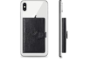 Ropigo Cell Phone Mandala Wallet,Credit Card Holder for Back of Phone Pocket 3M Adhesive Sticker Card Pouch Sleeve for iPhone/Samsung Galaxy/Moto/Google/Android and Most Smartphones (M-Black)