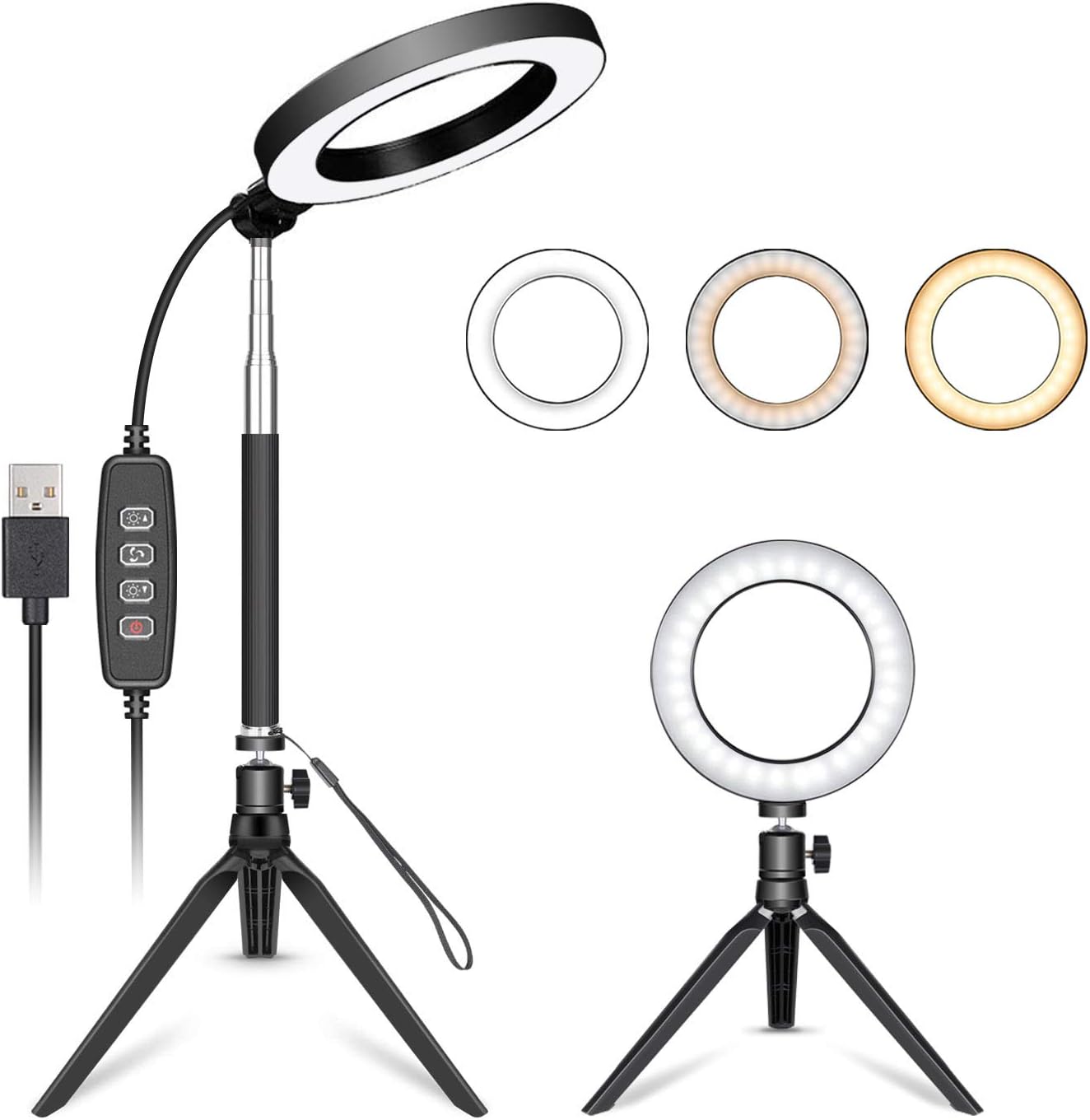 Neewer 6inch LED Ring Light with Adjustable Selfie Amazon.co.uk Electronics