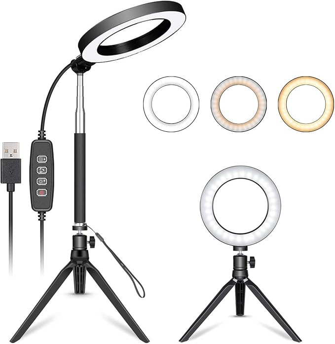 Neewer 6inch LED Ring Light with Adjustable Selfie Amazon.co.uk