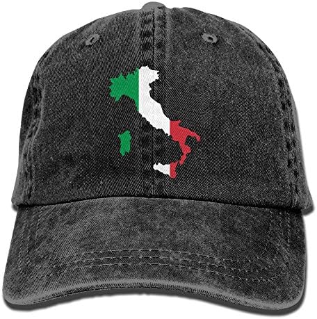 WKP0XKA Men and Women Cap Flag Of Italy Hat Snap-Back Hip-Hop Cap Baseball Hat Head-Wear Cotton Snapback Hats Black