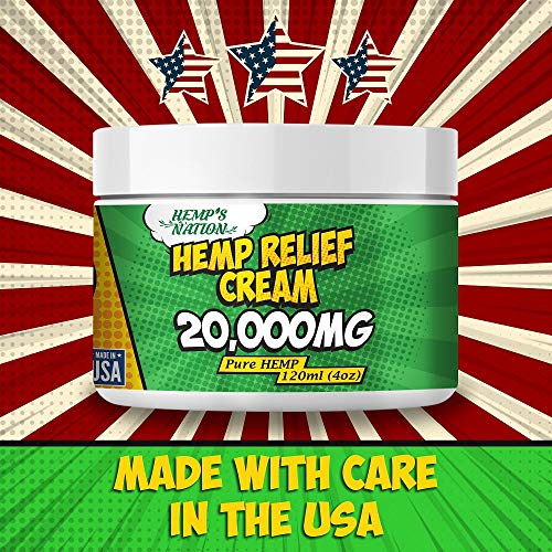 Hemp Pain Relief Cream 20,000mg Natural Hemp Extract Cream for