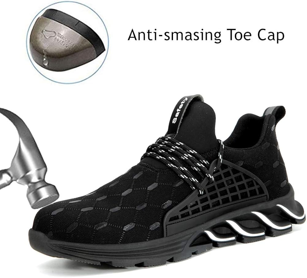 SYLPHID Steel Toe Shoes Work Safety Shoes for Men and Women Breathable Industrial & Construction Sneakers Puncture Proof Footwear: Shoes