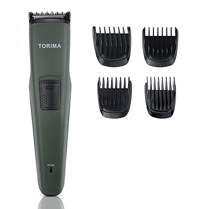 TORIMA PR-143 USB charging corded & cordless Beard Trimmer with Fast Charge : 4 Attachments, 60 Min Run Time For Men