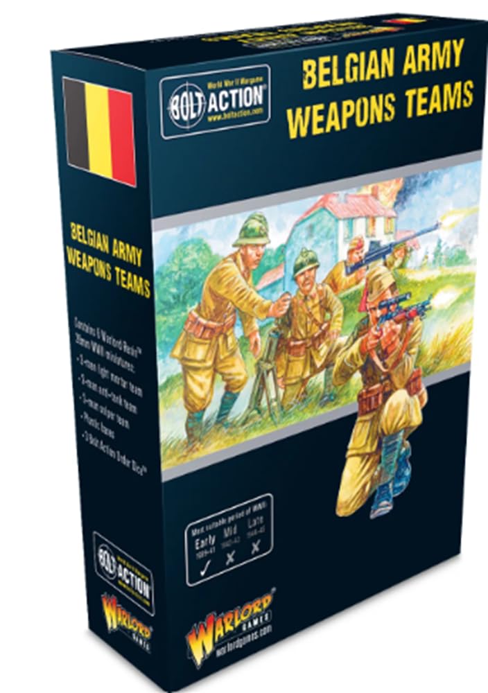 Warlord Games Belgian Army Weapons Teams - 28mm Scale Miniatures for Bolt Action Highly Detailed World War 2 Miniatures for Table-top Wargaming