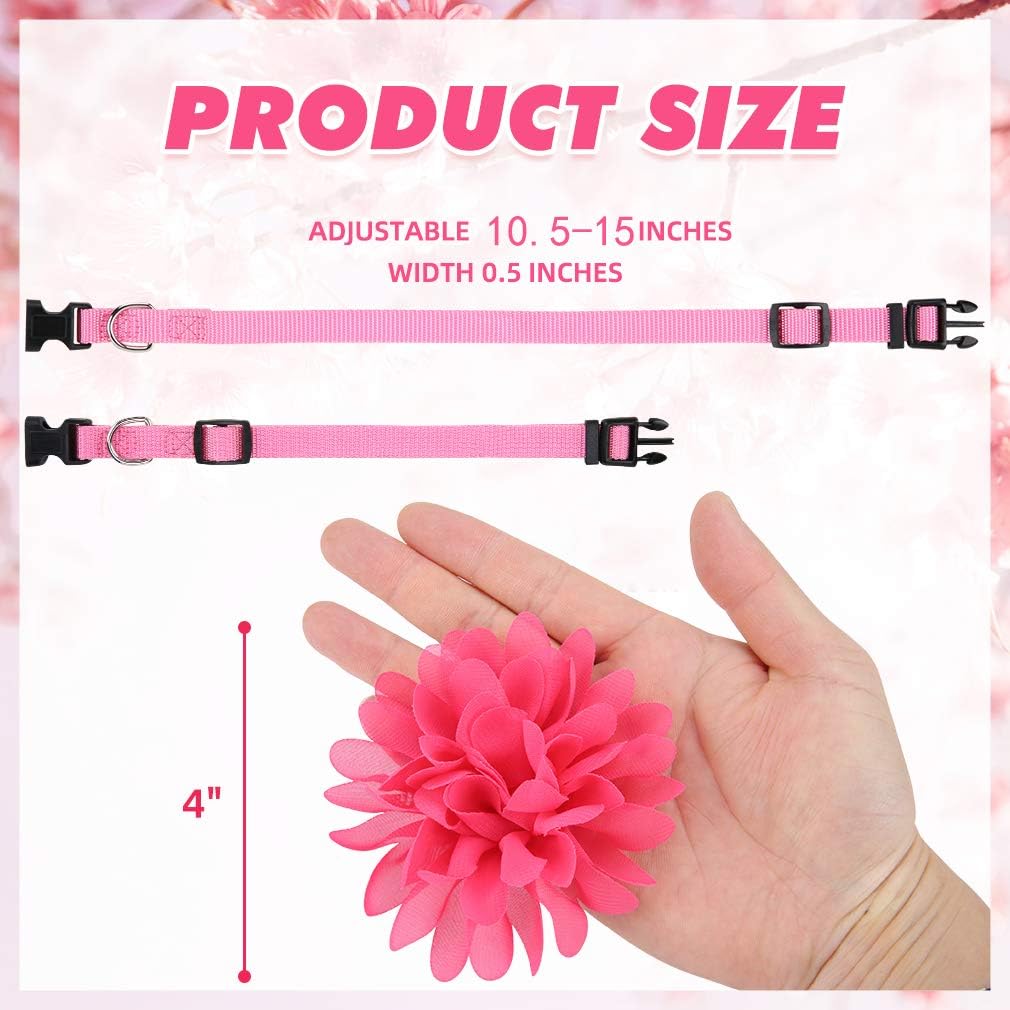 KOOLTAIL Dog Collar Flowers Accessory, 8 Pack with a Basic Collar - Pet Charms Flower Slides Attachment Decoration for Dogs & Cats : Pet Supplies