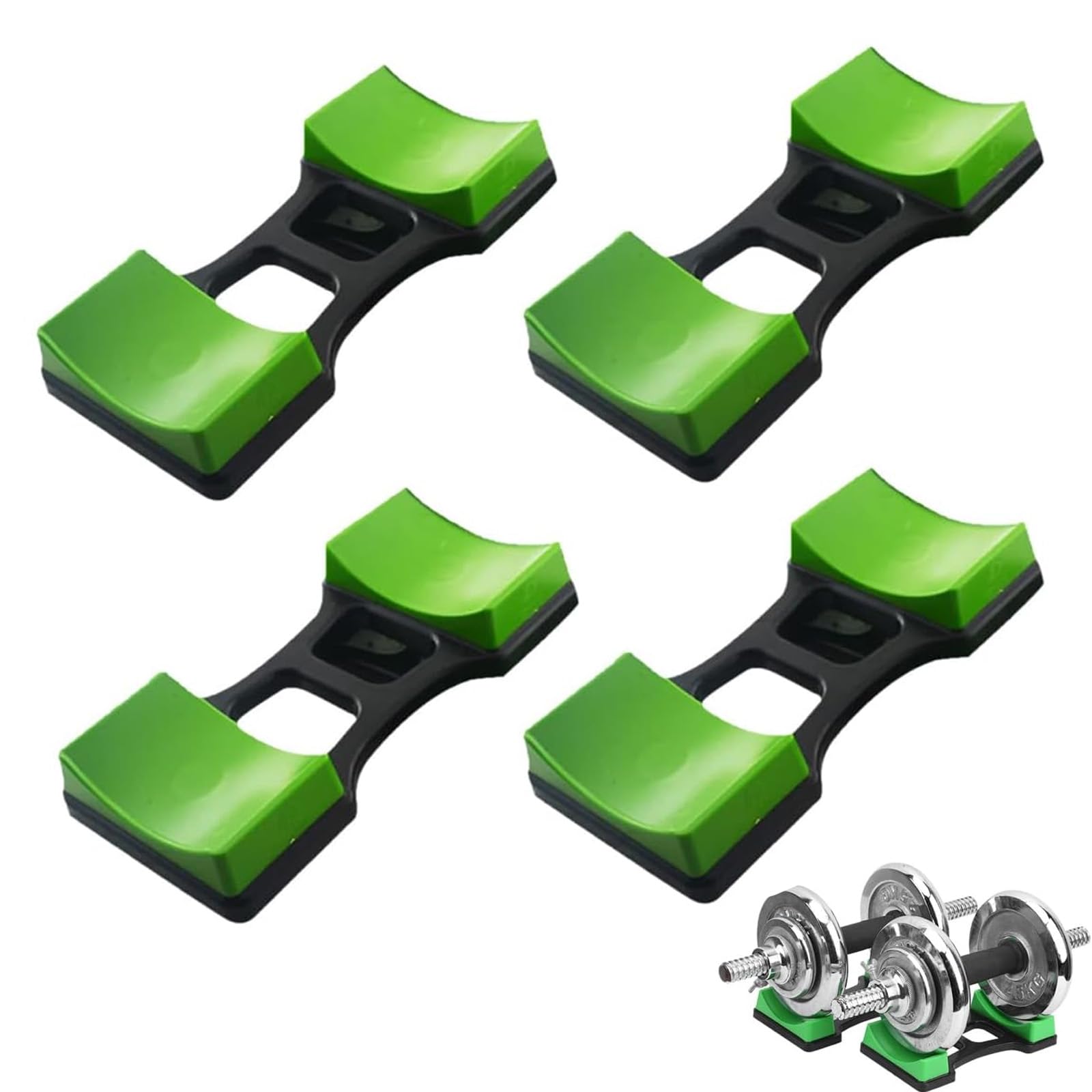 Pack of 4 Rack Dumbbell Floor Protection Fitness, Gym Dumbbell Storage Rack, Dumbbell Rack Small Dumbbell, Dumbbell Holder for Used to Place Dumbbells, Home Fitness (Green)