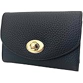 PEONY SUPREME Luxury Quilted Leather Card Holder Credit Card Holder Small Compact Wallet Coin Purse Business Card Holder Gift for Women Gift for Girl (Lychee Black)