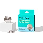 Willow - Silver Nursing Cups, 2 Pack - Breastfeeding Nipple Covers-BPA Free | Effective nipple relief and protection, made with 950 silver, comfortable in-bra wear, includes carrying case