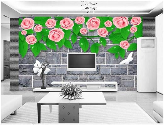 Lsfhb Kundenspezifische Große Murals3D Stereoskopische Rosafarbene