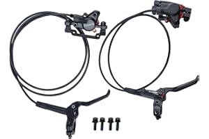 Shiman00EM MT200 Hydraulic Disc Brakes Set, Pre-Bled Front 800mm Rear 1550mm, 2 Piston Calipers & Levers, Dual Disc Brakes Fi