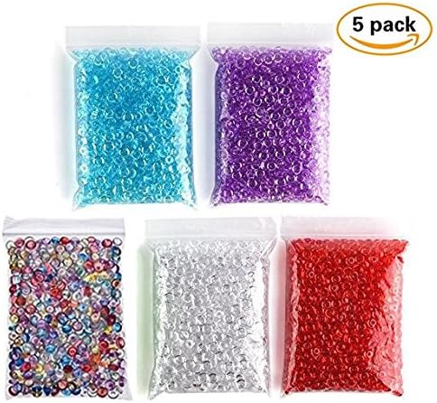 Fishbowl Beads for Slime-LZMU100% Plastic Vase Filler Beads Slime Beads for Homemade Slime,Kid's Arts DIY Crafts,Wedding and Party Decoration,250g (5 Color)
