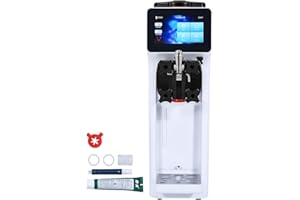 Uargd Commercial Ice Cream Machine, 10.6 QT/H Output, 1000W Single Flavor Countertop Soft Serve Maker, 4L Hopper and 1.6L Cyl