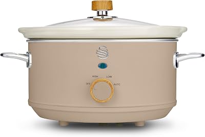 Swan Nordic Manual Slow Cooker 3.5L 200W Removable Ceramic Pot Auto Low High