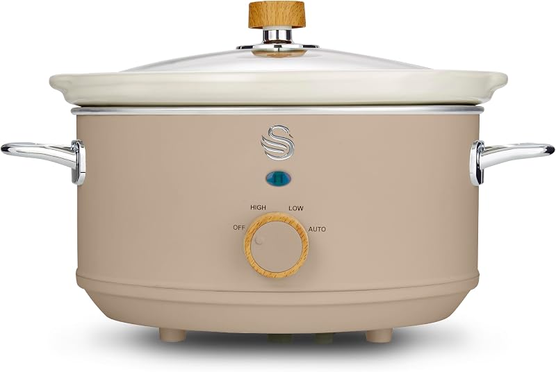 Swan Nordic Manual Slow Cooker 3.5L 200W Removable Ceramic Pot Auto Low High