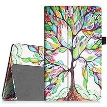 Fintie Folio Case for All-New Amazon Fire HD 8 (6th Generation, 2016 release), Slim Fit Premium Vegan Leather Standing Cover with Auto Wake / Sleep for Fire HD 8 Tablet (2016 6th Gen Only), Love Tree