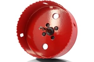 Koopi 4.25" Hole Saw with Heavy Duty Arbor, 38mm Depth Bi-Metal 4 1/4 inch Hole Cutter for Easily Drilling Wood, Plastic, Plywood, Drywall, Thin Metal (108mm)