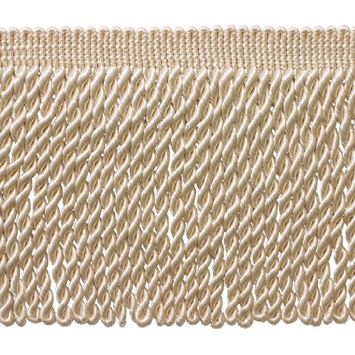 6 Inch Long Ivory / Ecru Bullion Fringe Trim, Basic Trim Collection, Style# BFS6 Color: A2, Sold By the Yard