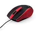Verbatim Wired USB Computer Mouse - Corded USB Mouse for Laptops and PCs - Right or Left Hand Use, Red 99742, 1.4" x 2.4" x 3.9"
