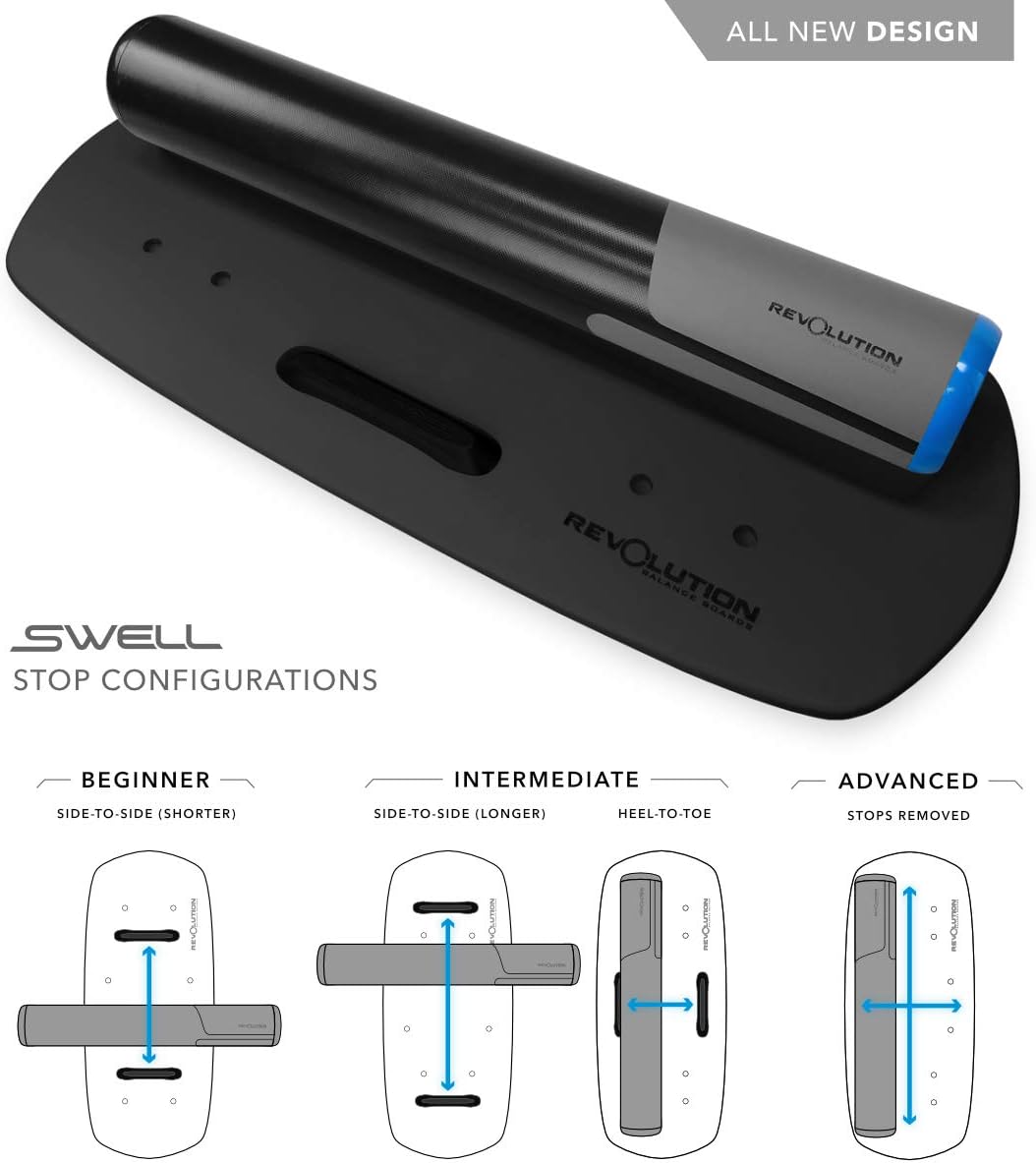 Revolution Swell 2.0 | Surf & Paddle Balance Board Trainer (Midnight - Black) : Sports & Outdoors