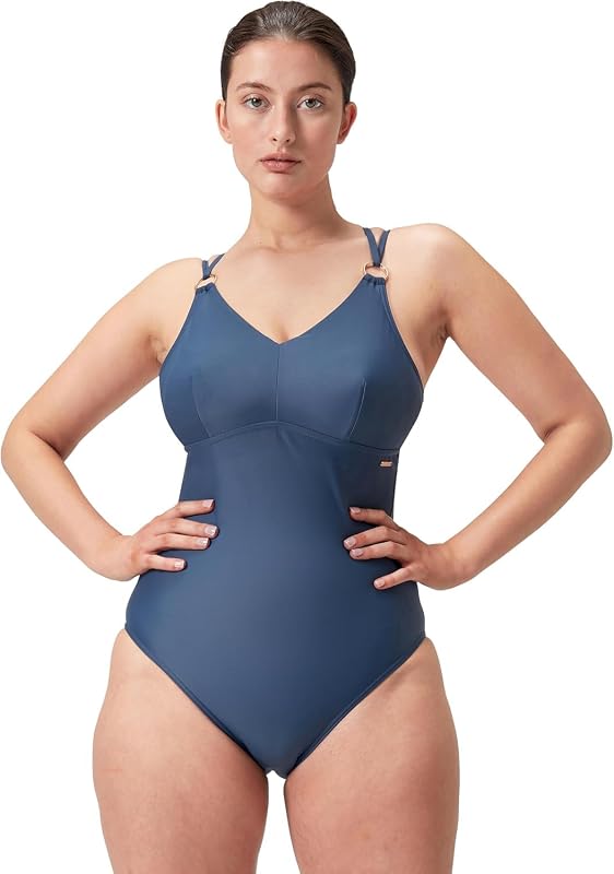 Damen Formender Strappy Badeanzug | Shapewear | Schwimmbekleidung für Strand und Urlaub Spruce Blue 36/12