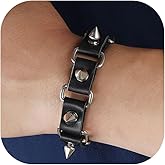 Frodete Studded Bracelet for Mens Leather Spike Bracelet Black Punk Accessories Halloween Spiked Bracelets Gothic Jewelry Dress