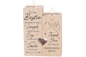 HUA FEISHANG to My Bestie Thank You for Being My Unbiological Sister Best Friend Birthday Gifts for Women Personalized Gifts for Women Candle Holder