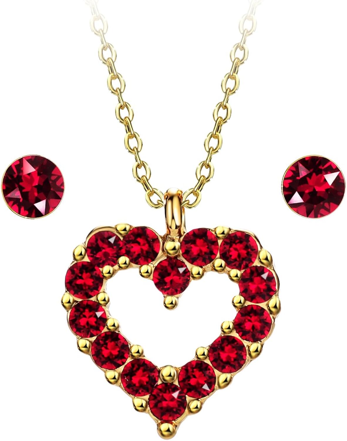 Neoglory Jewelry Set Heart Pendant Necklace