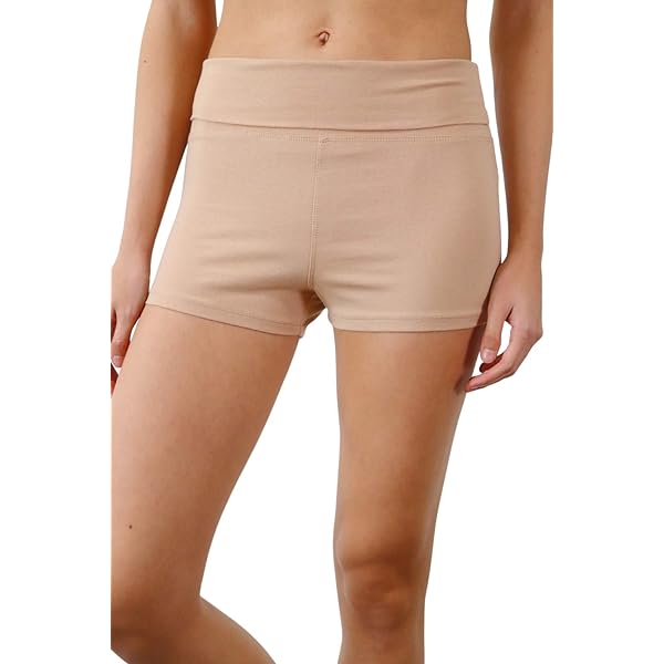 Emmalise Women's Active Yoga Shorts Low Rise Fold Over Workout