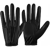 Men's Thin Unlined Black Police, Pilot, Search Soft Leather Gloves