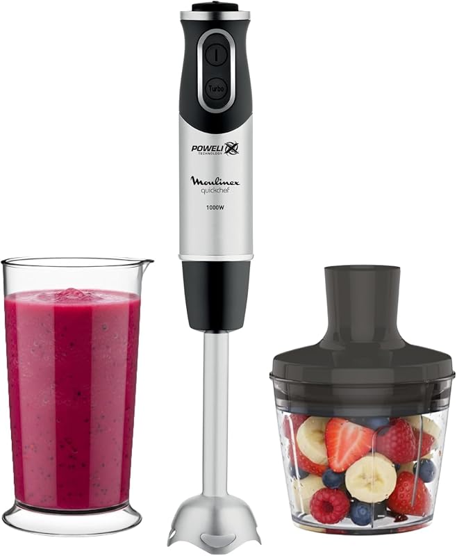 QuickChef, Batidora Mano 1000W 10 Velocidades Turbo Picadora