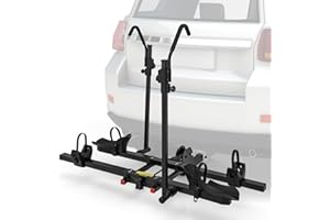 Goplus 2" Receiver Hitch Mount Bike Rack, Foldable Electric Platform Style Carrier w/Tilt-able Design for Easy Trunk Access, 