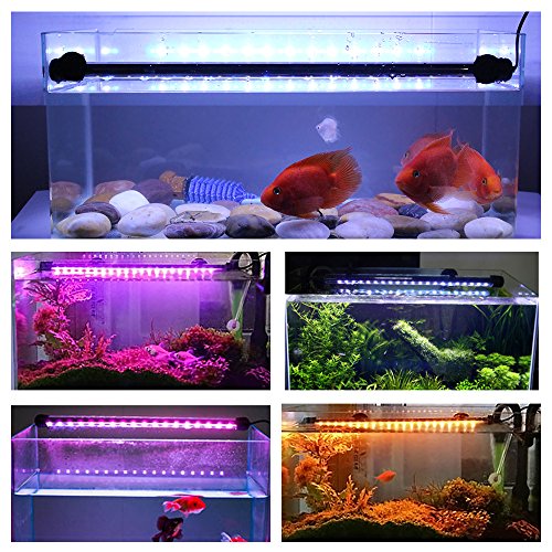 GOESWELL LED Aquarium Light, Fish Tank Light Underwater Submersible Light RGB Color Changing with Remote Control (11.41 inch)