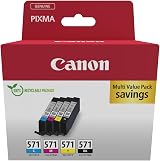 Canon CLI-571 Ink 4 Cartridge Pack Black Cyan Magenta Yellow view 1