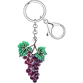DALANE Acrylic Purple Grape Cluster Fruit Keychain Car Keys Purse Bags Keyring Chain Accessories Gifts for Women Girls Charms