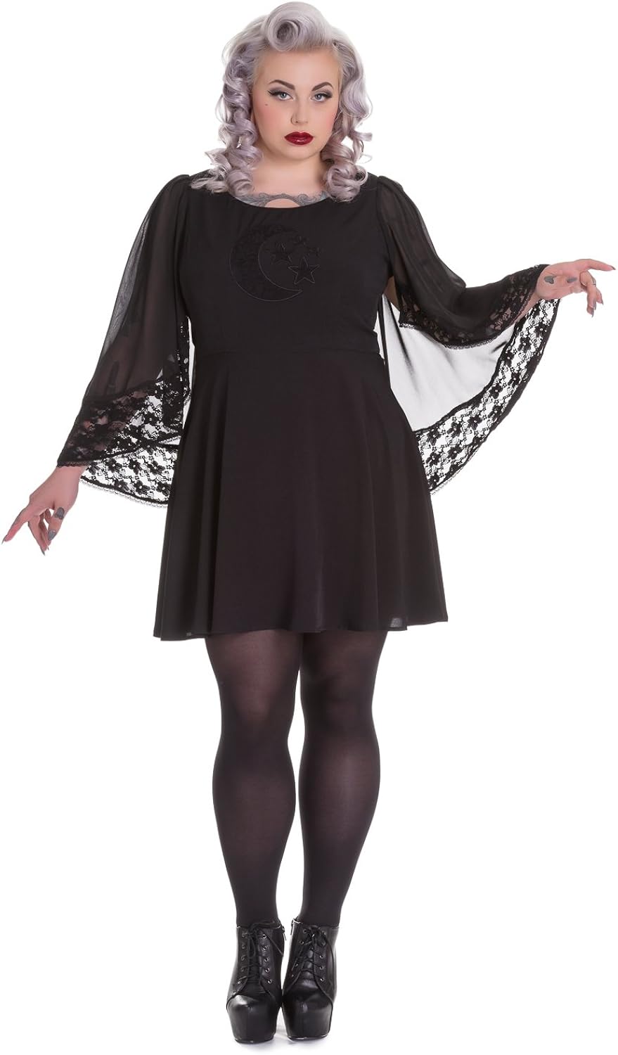 sheer black dress with stars