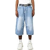EMMIOL Mens Baggy Jean Shorts Loose Fit Denim Shorts Men Summer Casual Jorts Y2k Hip Hop Short Jeans Streetwear Clothes