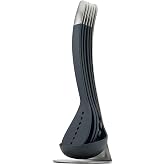 Joseph Joseph Nest 5 Compact Stacking Utensils kitchen tool set with magnetic storage stand, organization, dishwasher safe - Dark Gray/Stainless Steel