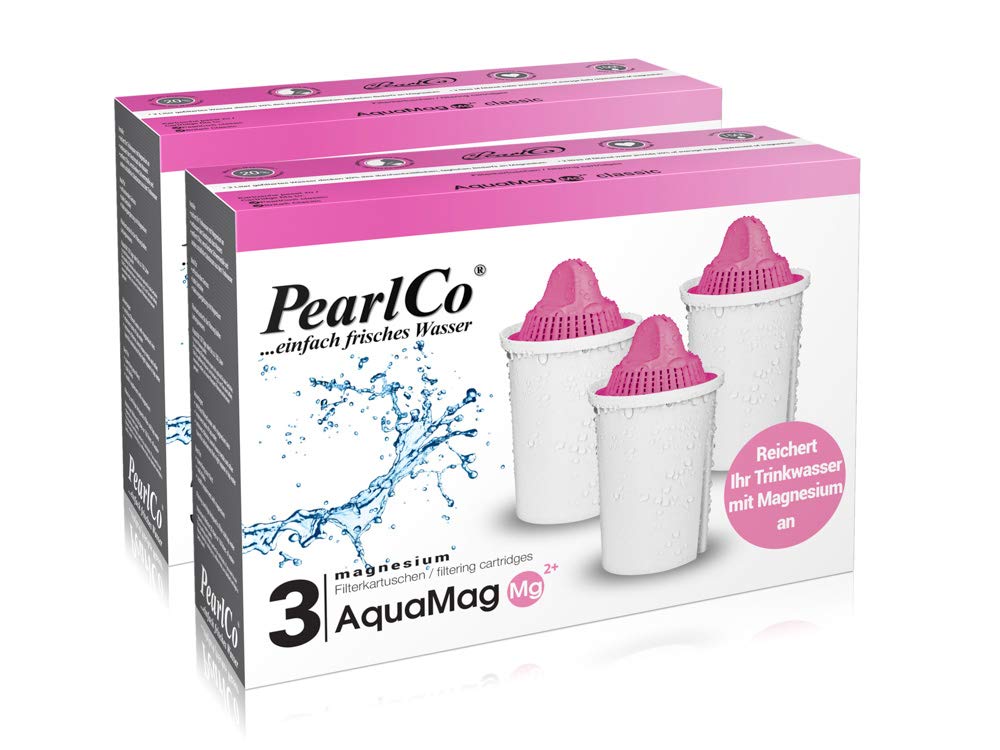 PearlCo Magnesium Classic - 6 Pack Water Filter Cartridges (Compatible with Brita® Classic)