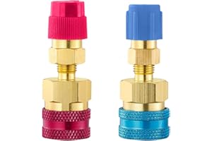 SOEKAVIA R1234YF Adapter, R1234YF to R134A Quick Couplers, High/Low Side Connector Conversion Kit, R134a to R1234yf Adapters for R1234yf Refrigerant Car Air Conditioning System Evacuation Recharging