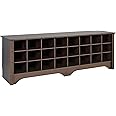 Prepac 24 Pair Shoe Storage Cubby Bench, Espresso