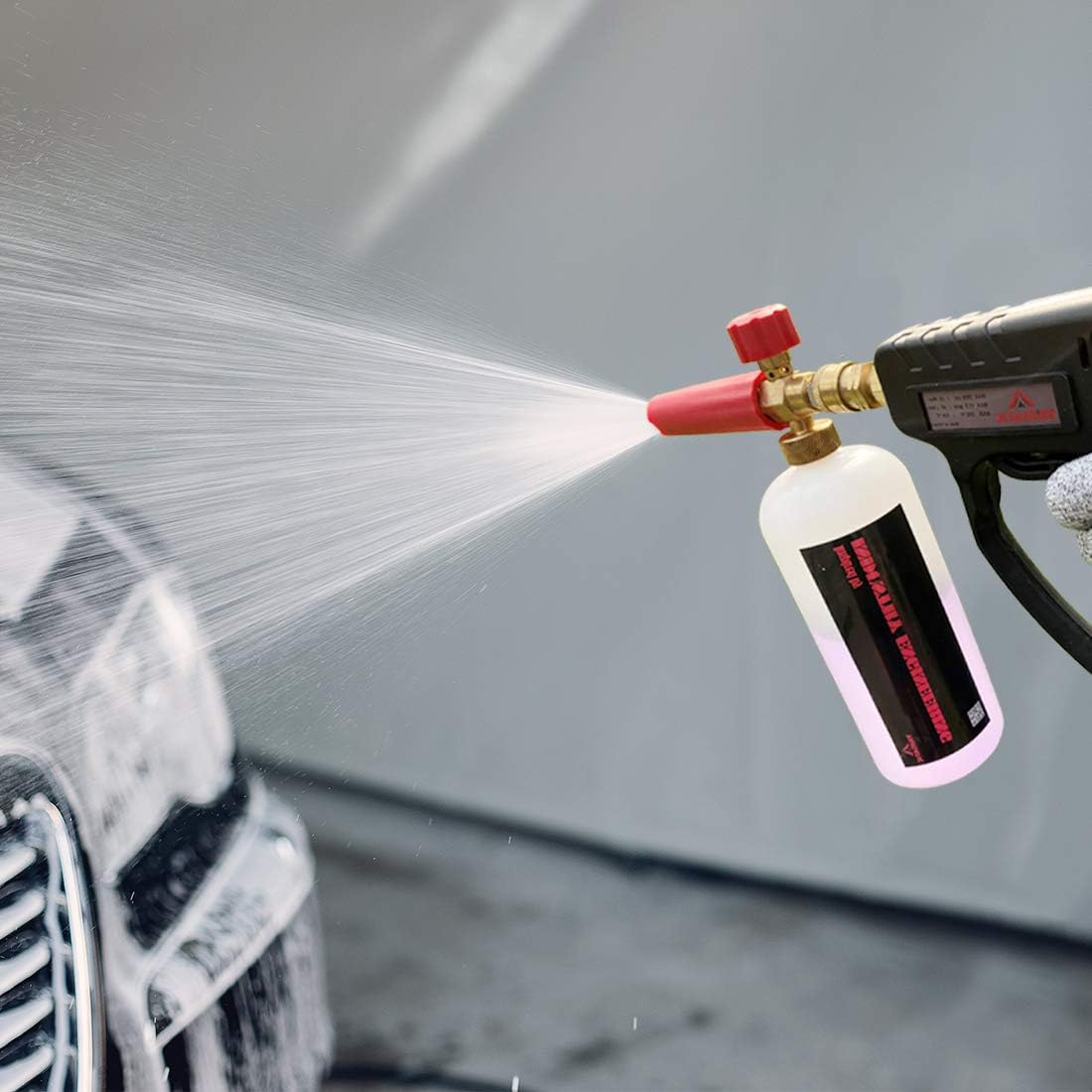 YAMATIC Adjustable Foam Cannon Professional Car Wash Pressure Washer Jet Wash 1/4" Quick Connect Snow Foam Lance: Garden & Outdoor