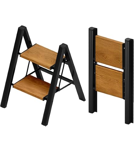 Escalera Plegable De 3 Peldaños - Ligera, Portátil, Antideslizante, Soporta 150 Kg, Ideal Para Hogar Y Exteriores