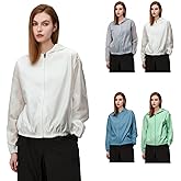 dyiozbga Women's Sun Protection Jacket Hoodie UPF 50+ Long Sleeve Zip Up Cooling Shirts Lightweight Outdoor Clothing L-XXXXL