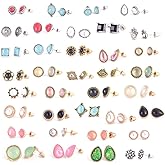 36 Pairs Boho Stud Earrings Set for Women Hypoallergenic Earrings Vintage Bohemian Assorted Earrings