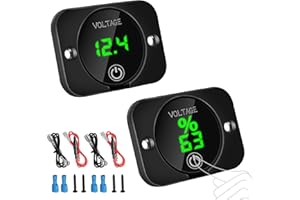 Linkstyle Battery Voltage Gauge, DC Volt Meter 12 Volt 24 Volt, LED Digital Display Voltage Meter, Waterproof Voltmeter with 