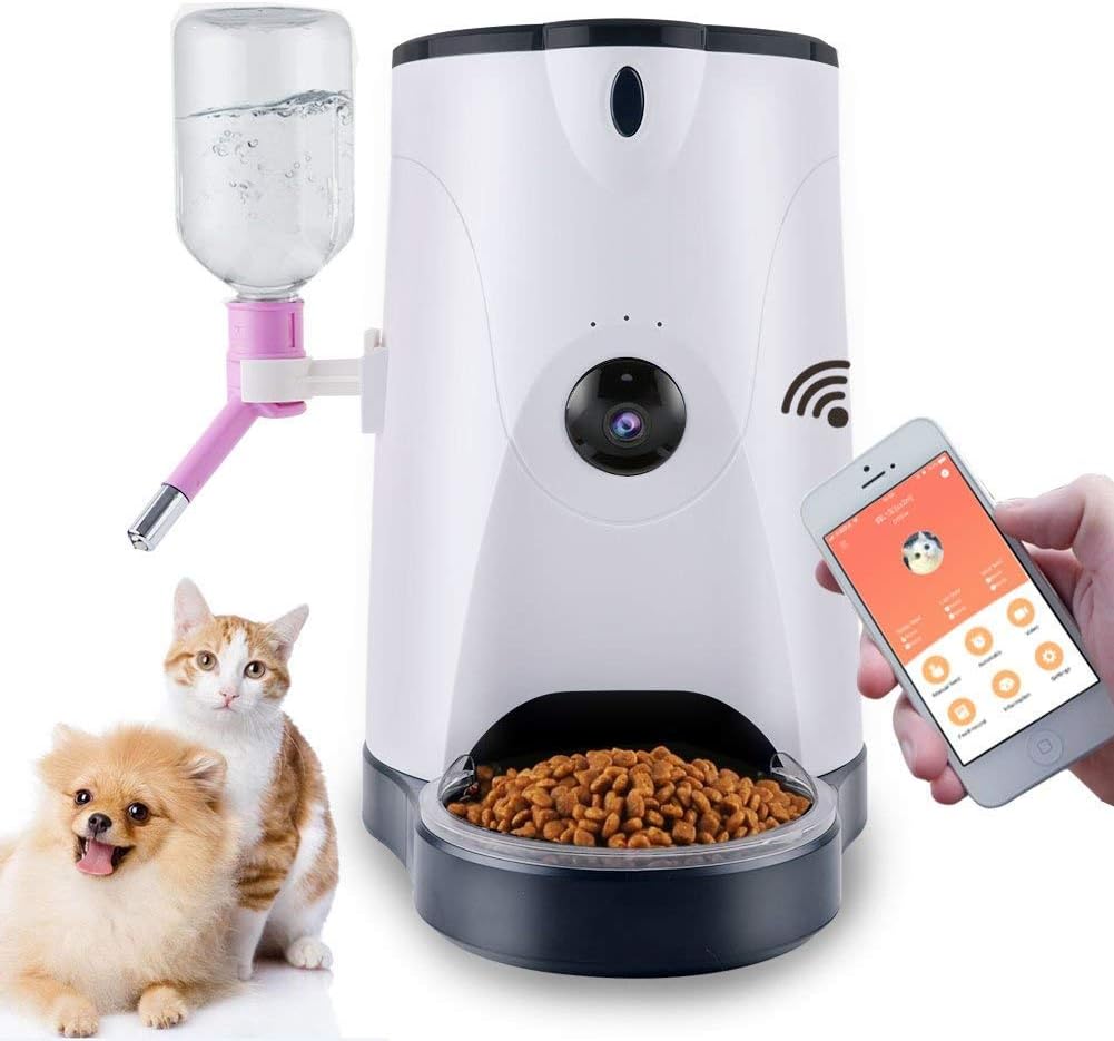 Zzq Pet Automatic Feeder Smart Food Water Dispenser With Hd Camera
