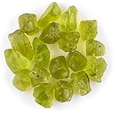 InfinityGemsArt Natural Raw Peridot Rough Stones 50 Carats, A+ Grade Green Crystal Chips 15–18 Pcs, August Birthstone Loose Gemstones for DIY Jewelry Making Wire Wrapping and Crafting